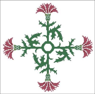 (image for) Floral Ornamental #061 Cherry Carnations